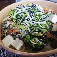 Zucchini  Noodle Laksa with Smoked Tofu at Kokomo in North Vancouver