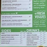 Menu at The Imposter Burger in Cotati