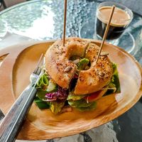 Veggie Delight Everything Bagel at Bagel House in Chiang Mai