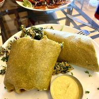 Curry wrap and kale chips  at Peace Pies in San Diego