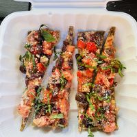 Life changing bruschetta 😍  at Peace Pies in San Diego