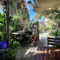 Gorgeous outside seating  at Peace Pies in San Diego