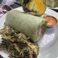 Mango curry wrap, and buffalo wrap!  at Peace Pies in San Diego