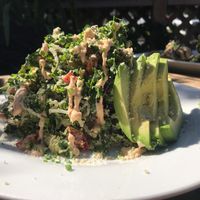 Cheesy kelp and kale w extra kale at Peace Pies in San Diego