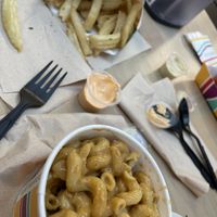 Mac and cheese with regular friess  at PLNT Burger in Columbia