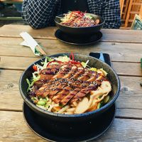 Vegan duck, udon noodles and veggies   at An Chay in Leipzig
