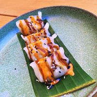 Dumplings with mango and teryaki sauce at An Chay in Leipzig