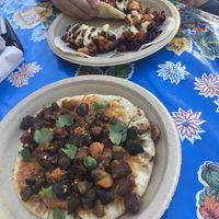 Cauliflower tacos and curried eggplant and carrots   at Forward Brewing in Annapolis