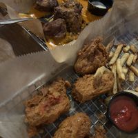 vegan corn dogs and chips, vegan buffalo wings  at Trinity Brewing Company in Colorado Springs