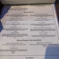 marked vegan items  at Trinity Brewing Company in Colorado Springs