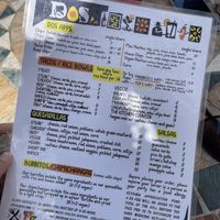One side of the menu   at Dos Mas in Oak Bluffs