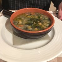 soup with chickpeas and seasonal vegetables! yum 😋  at Il Villino delle Rose in Valbrembo