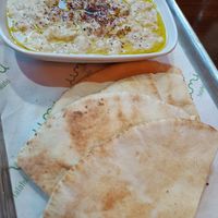 Baba ghanoush with bread at Umi Falafel - George's St Arcade in Dublin