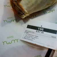 Lebanese falafel and receipt at Umi Falafel - George's St Arcade in Dublin