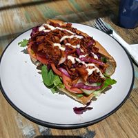 Vegan pulled pork sandwich. So delicious! at Jamaica Blue in Brookvale