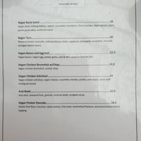 Vegan Menu at Jamaica Blue in Brookvale