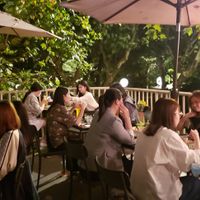 Outdoor seating at Ginger in Shanghai