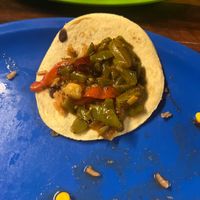 With cactus/chickpea (only 1 chickpea in my taco 😅)  at Mr. Taco in Bacalar