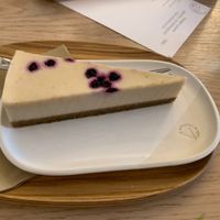 Blueberry cheesecake   at 4minutes Cafe in Budapest