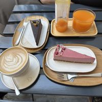 Chocolate orange and raspberry cake  at 4minutes Cafe in Budapest