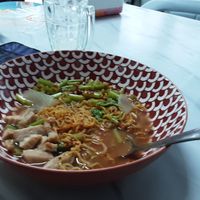 Noodle soup dish at Kaek Kao Kua in Bangkok