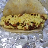 Tofu scramble breakfast taco at 5am Drip in Fort Worth
