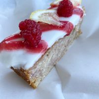 Lemon Raspberry cake at 5am Drip in Fort Worth