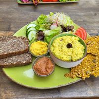 Savory bread breakfast at Trivitys in Berlin