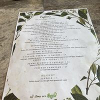 Separate vegan menu- be sure to ask for it   at Ruffino's Italian Kitchen & Pizzeria in Zionsville