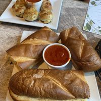 Vegan garlic knots and vegan garlic bread   at Ruffino's Italian Kitchen & Pizzeria in Zionsville