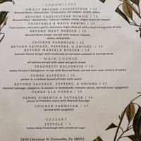 Vegan menu  at Ruffino's Italian Kitchen & Pizzeria in Zionsville
