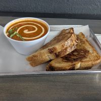 Tomato Soup with Grilled Cheese at Gaia's Garden Cafe in St George