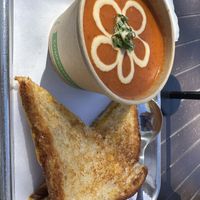 Grilled cheese and tomato soup  at Gaia's Garden Cafe in St George