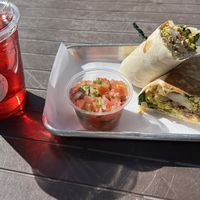 Delicious vegan burrito.  Loaded!  at Gaia's Garden Cafe in St George