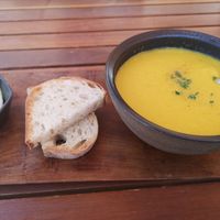 Lentil soup 🍋 at Bakemart Gourmet in Dubai