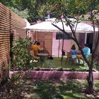 Inner garden at CactusBerry in Santiago