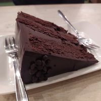 Chocolate cake at CactusBerry in Santiago