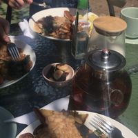 English breakfast and tea which came with biscotti   at CactusBerry in Santiago