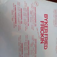 Frikin/"Chicken" menu. at The Tanners Arms in Newcastle Upon Tyne