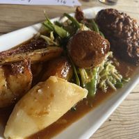Mince and dumplings vegan Sunday roast   at The Tanners Arms in Newcastle Upon Tyne