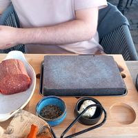 Vegan meat stone at Restaurant Aal Eechternoach in Echternach