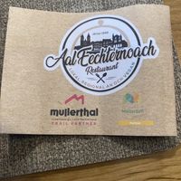 Their promotion material (here on cutlery wrapper) prominently shows vegan  at Restaurant Aal Eechternoach in Echternach