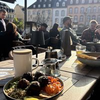Terrace view  at Restaurant Aal Eechternoach in Echternach