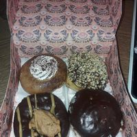 Tiramisu, chocolate hazelnut, peanut fudge, Boston cream at Brammibal's Donuts - Friedrichshain in Berlin