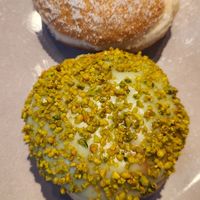 Pistacho + Chocolate hazlenut at Brammibal's Donuts - Friedrichshain in Berlin