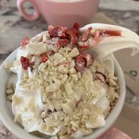 Spaghetti soft serve ice creamm  at Brammibal's Donuts - Friedrichshain in Berlin