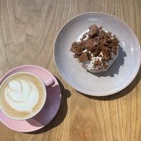 cappuccino und carrot cake donut  at Brammibal's Donuts - Friedrichshain in Berlin