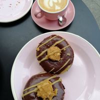 Peanut butter chocolate and cappuccino at Brammibal's Donuts - Friedrichshain in Berlin