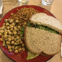 This Little Piggy sandwich with sides  at Sosta Cafe in Raleigh
