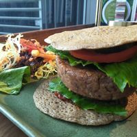 Five bean burger at Africa Coffee & Tea in Hong Kong Island